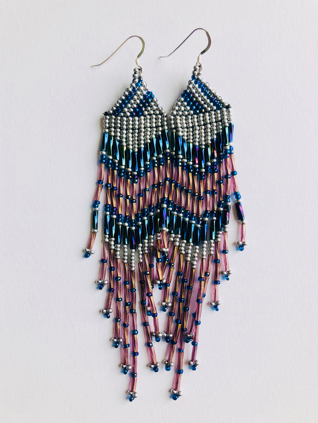 Navy Purple and Silver Fringe and Free