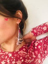 Load image into Gallery viewer, Pink Grouse Feather Earrings
